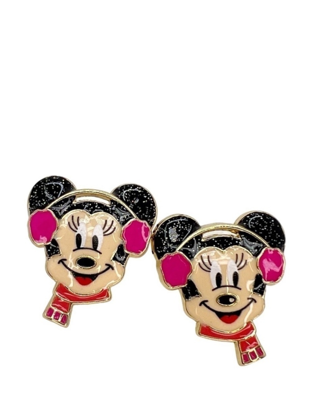 Disney x Baublebar Minnie Mouse Earrings Winter Scarf Earmuffs Gold Plated NWT